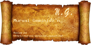 Murvai Geminián névjegykártya